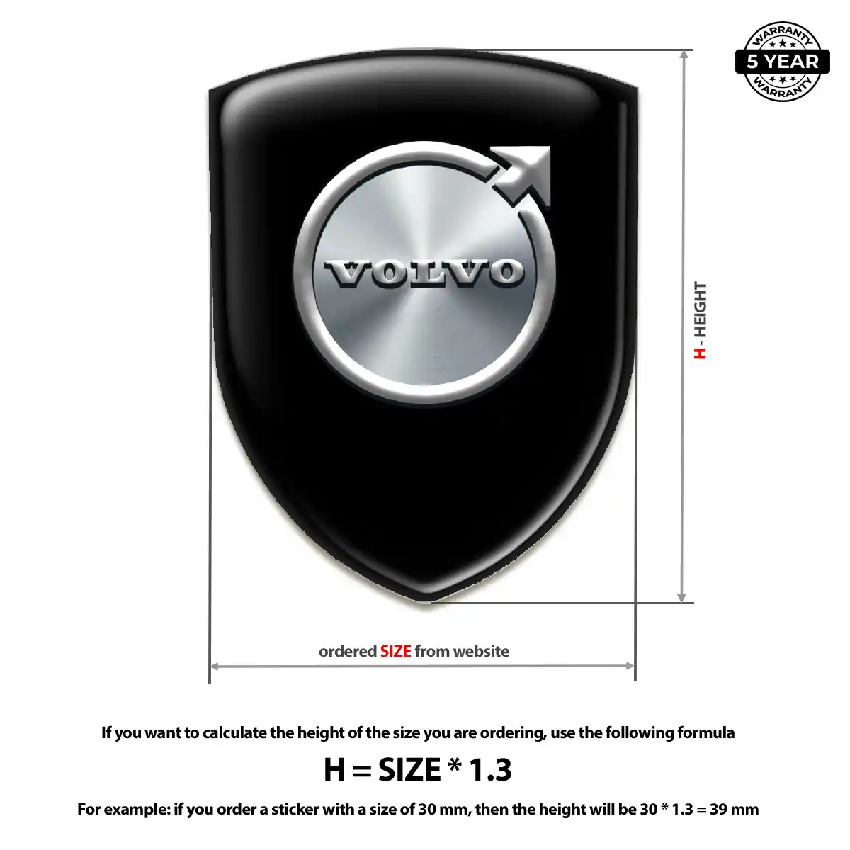 Volvo Car Logo Decal Premium Dome