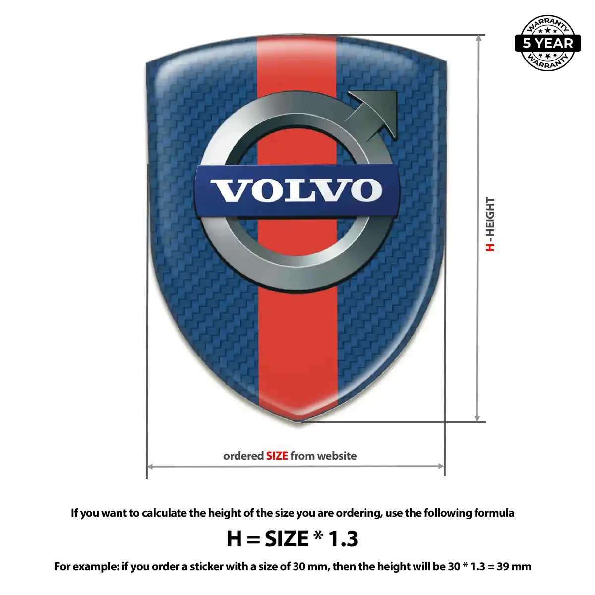 Volvo Car Logo Decal Resin Elite
