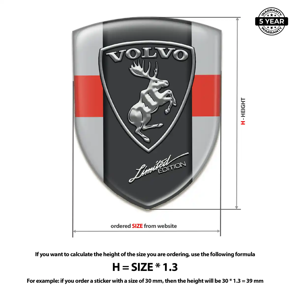 Volvo Car Logo Decal Resin Luxe