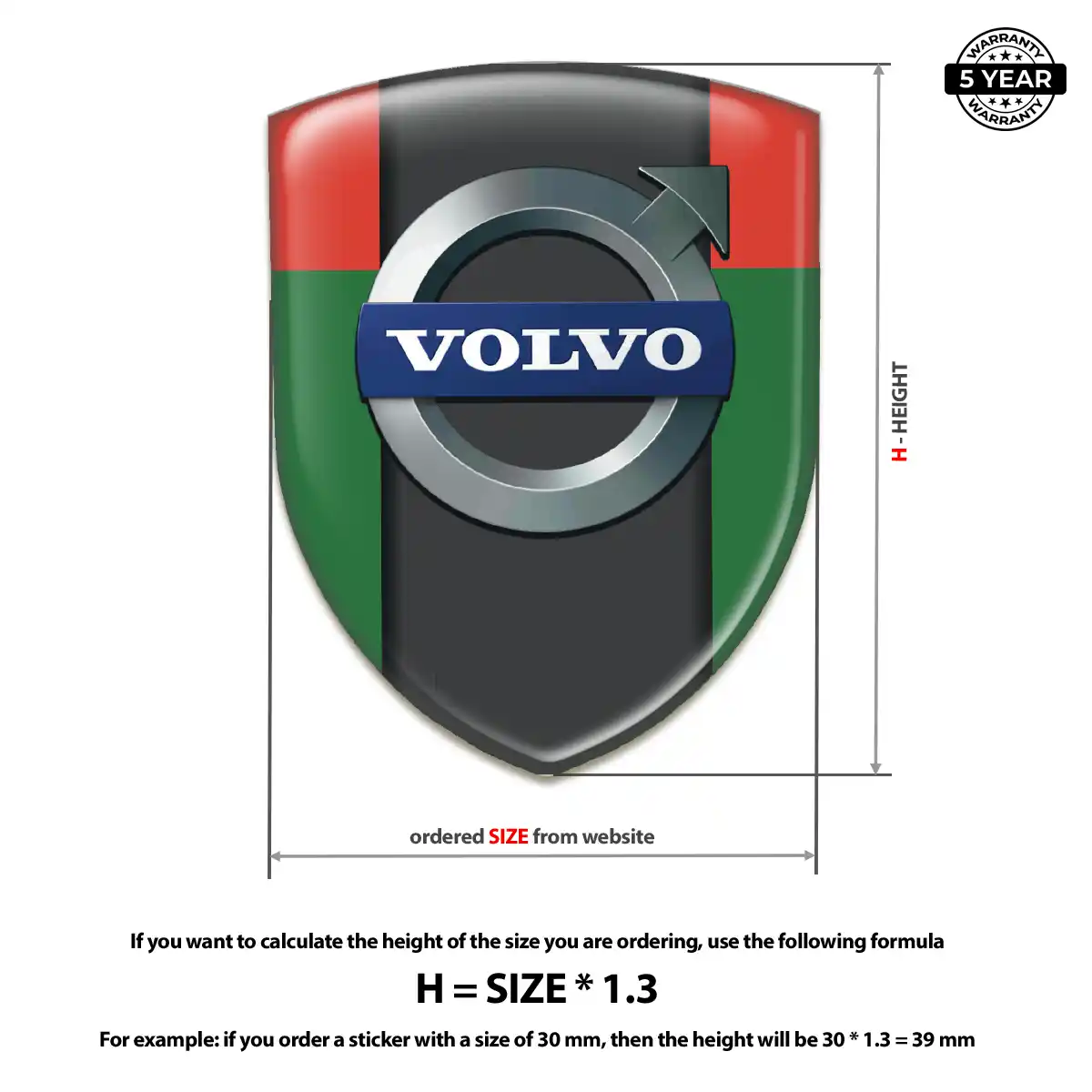 Volvo Crest Emblem Premium Dome