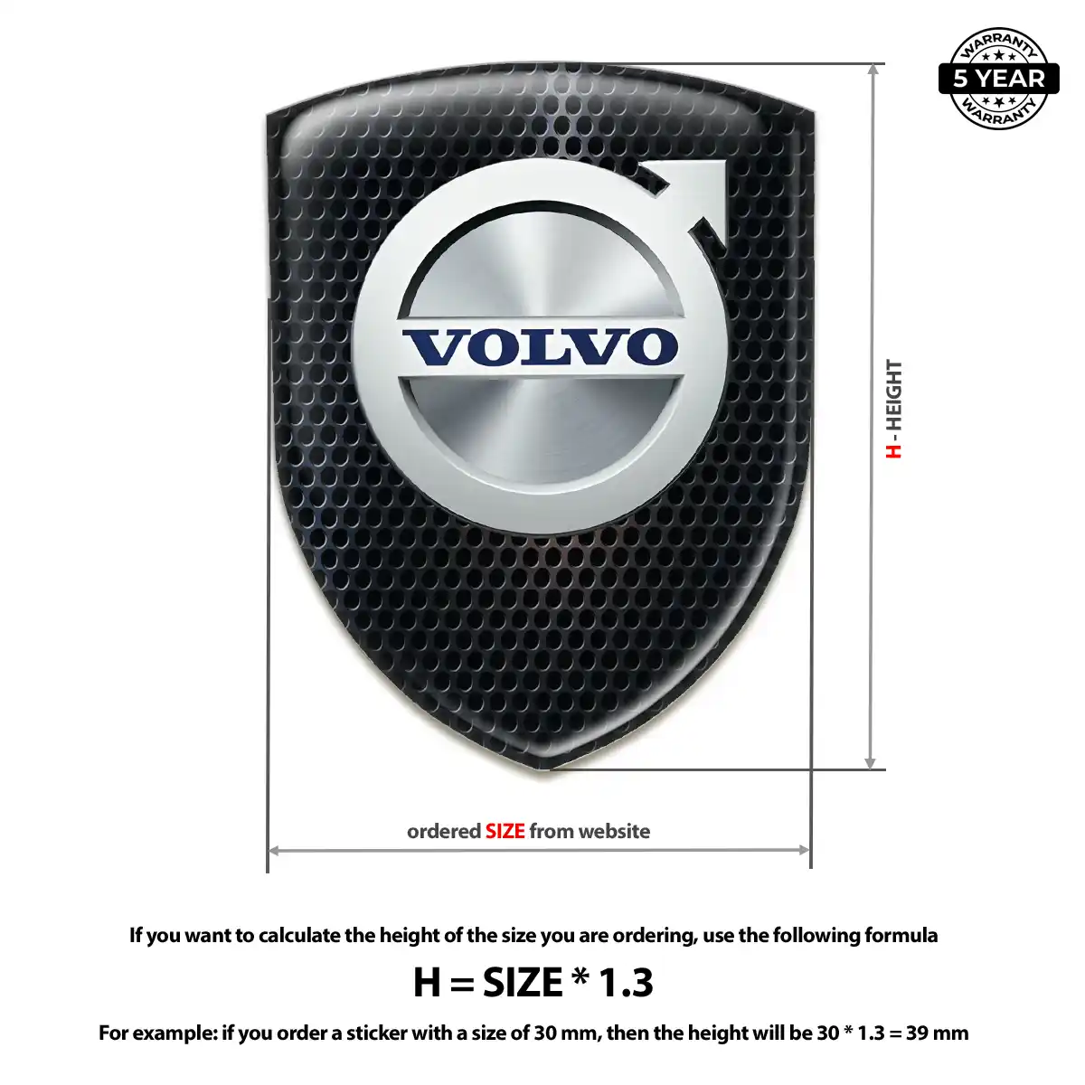 Volvo Crest Logo Emblem Elite Finish