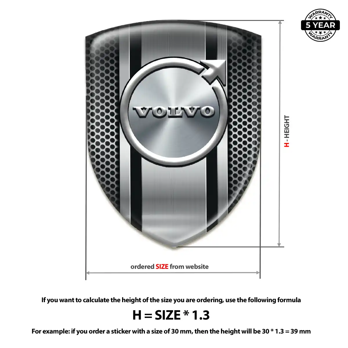Volvo Crest Logo Emblem Outer Style