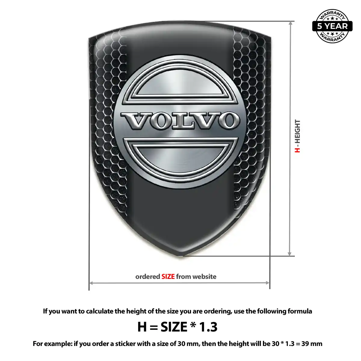 Volvo Crest Logo Emblem Resin Elite