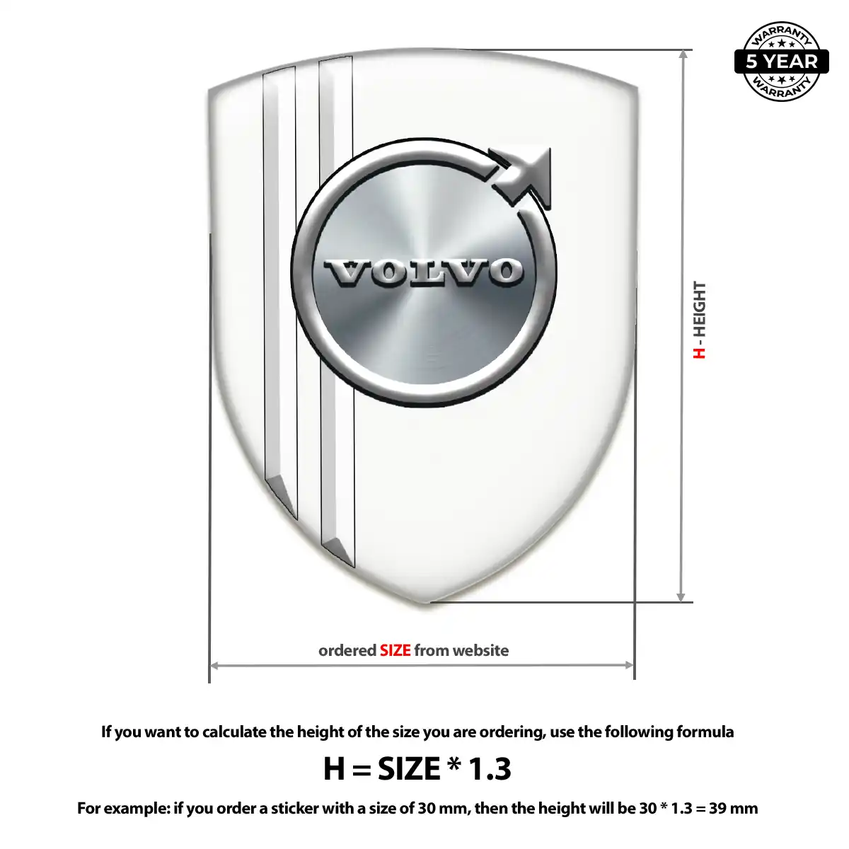 Volvo Crest Logo Emblem Resin Luxe
