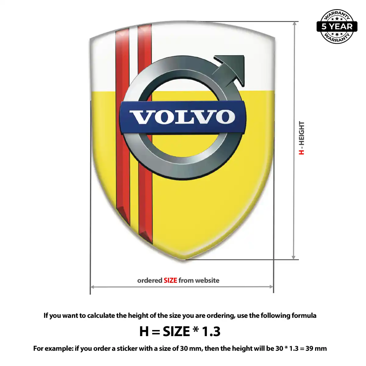 Volvo Domed Badge Elite Finish