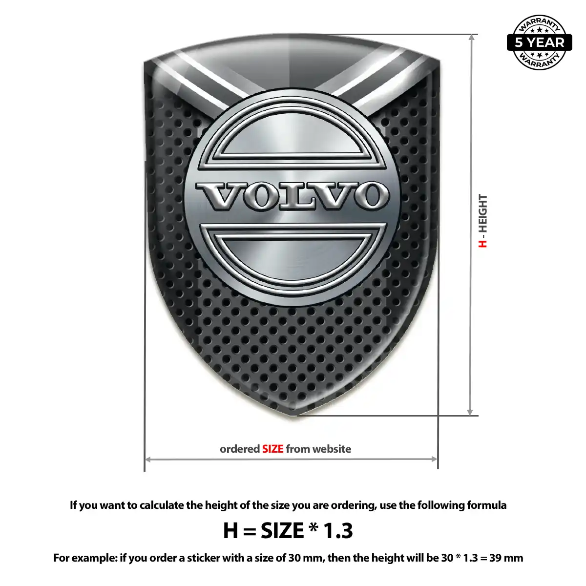 Volvo Domed Badge Outer Style