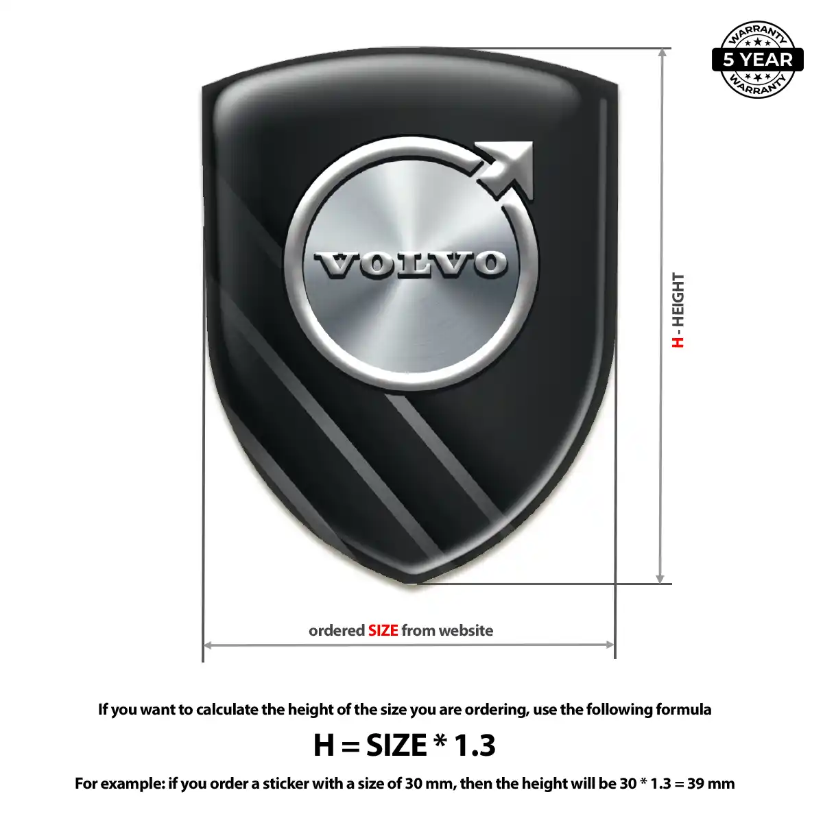 Volvo Domed Badge Resin Elite