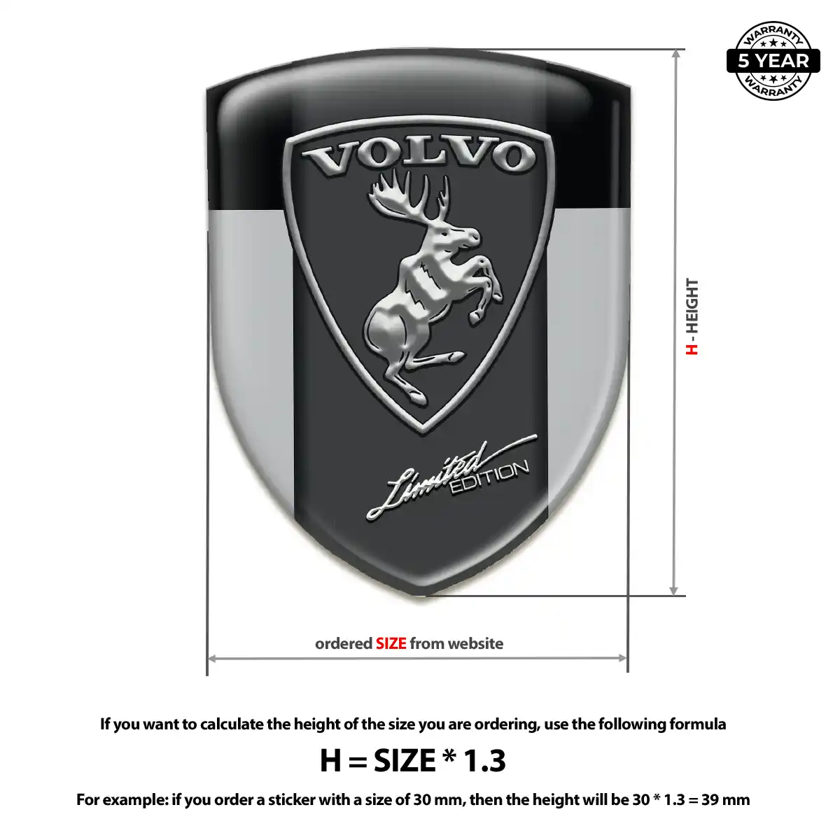 Volvo Domed Badge Resin Luxe