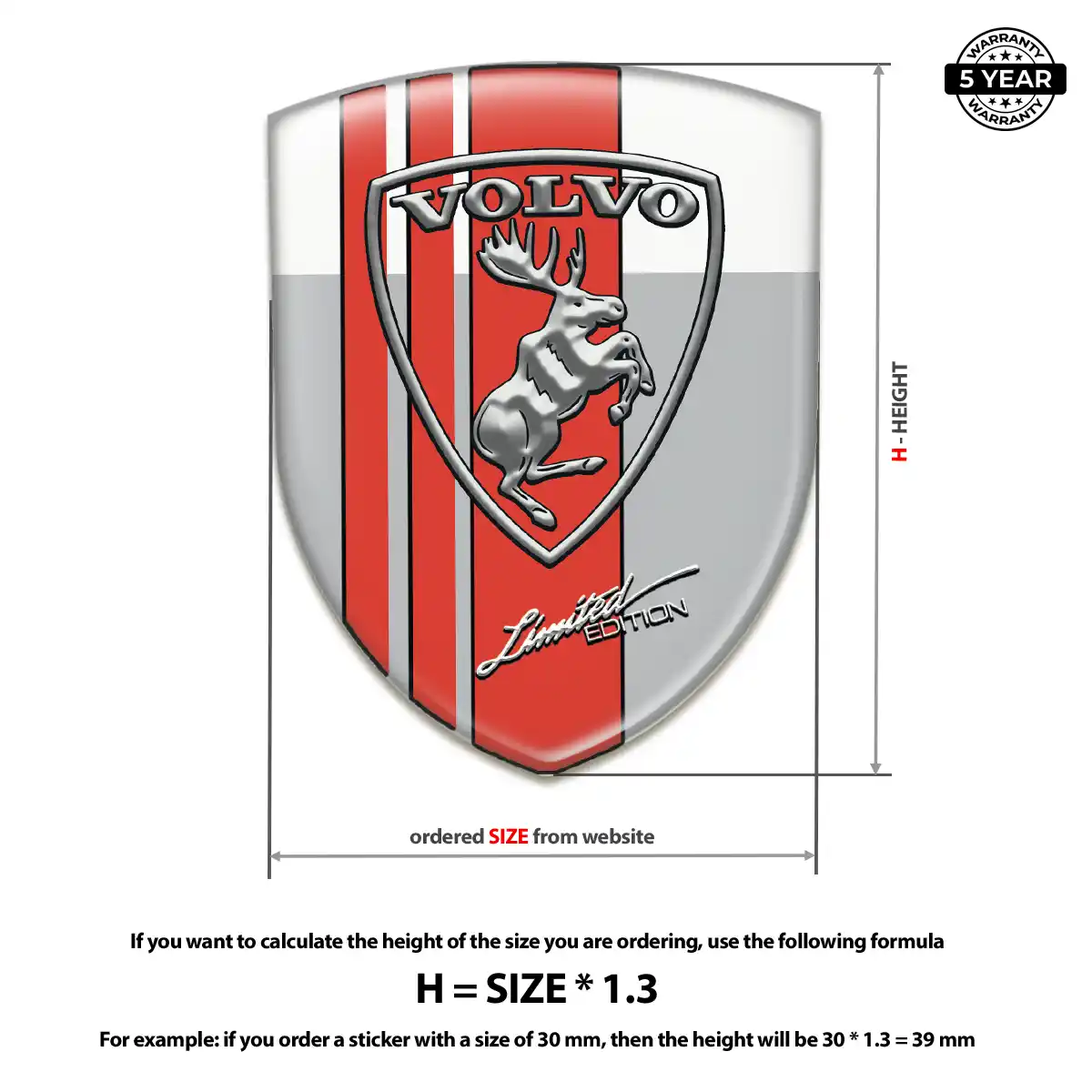 Volvo Domed Badge Sleek Style