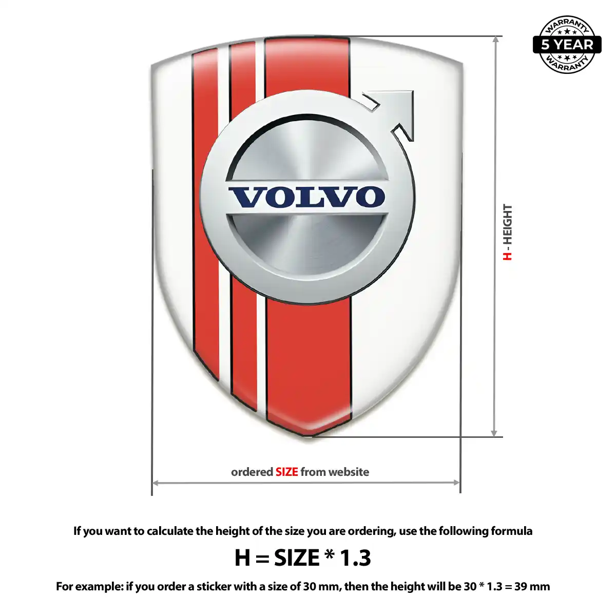 Volvo Domed Car Sticker Cabin Style