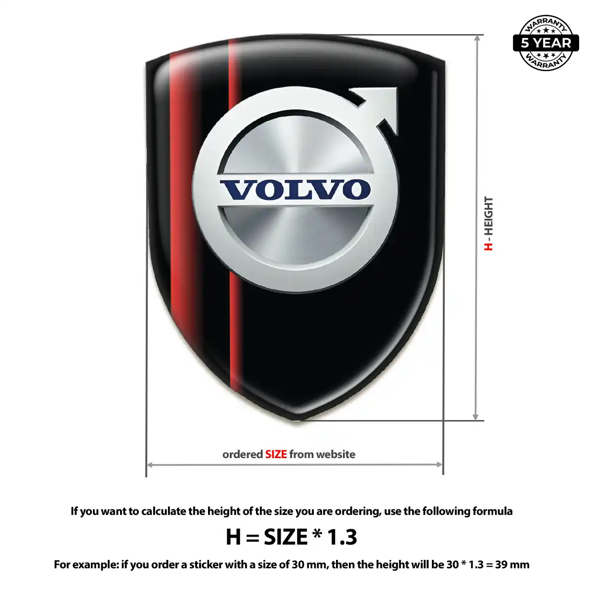 Volvo Domed Car Sticker Deluxe Edition