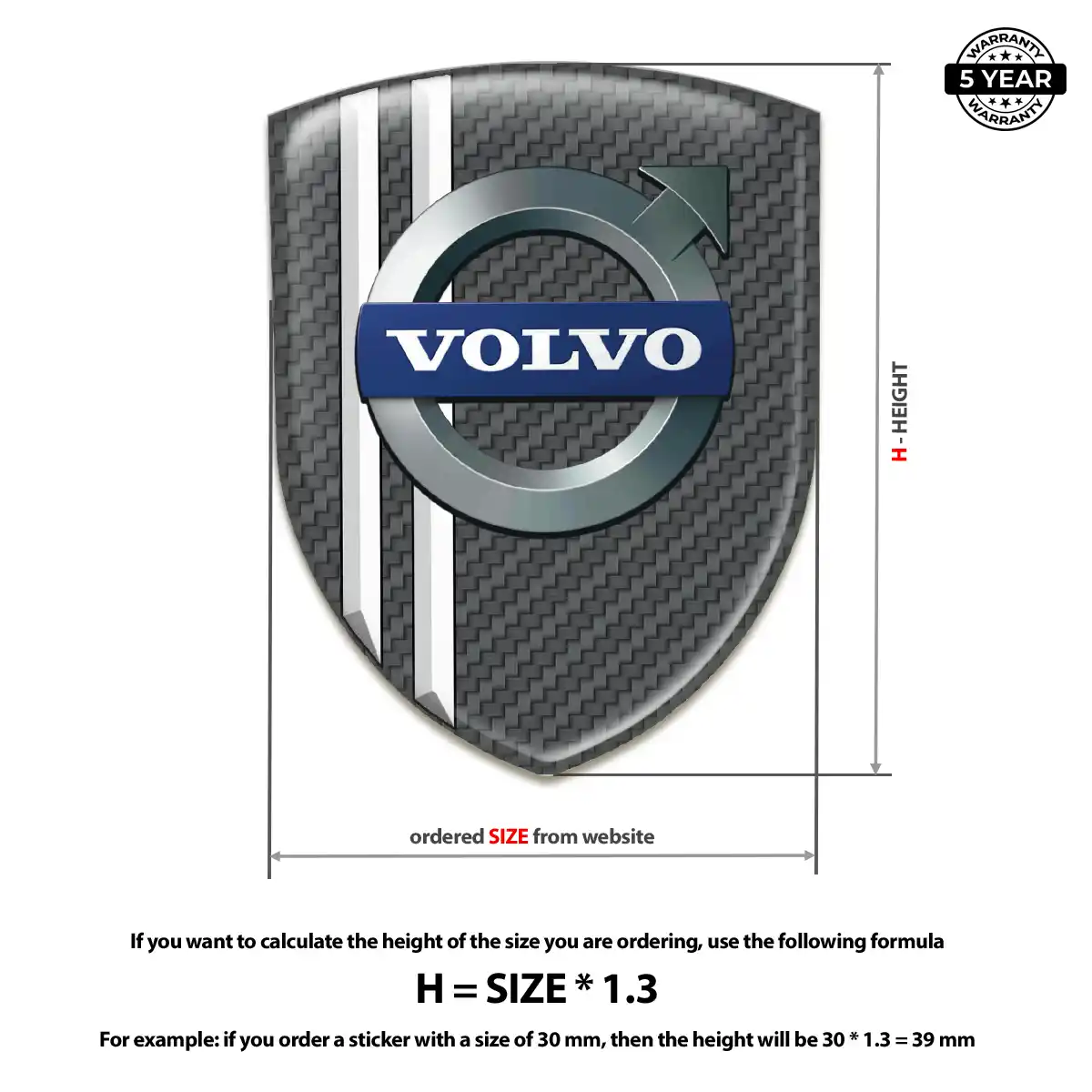 Volvo Domed Car Sticker Exterior Luxe