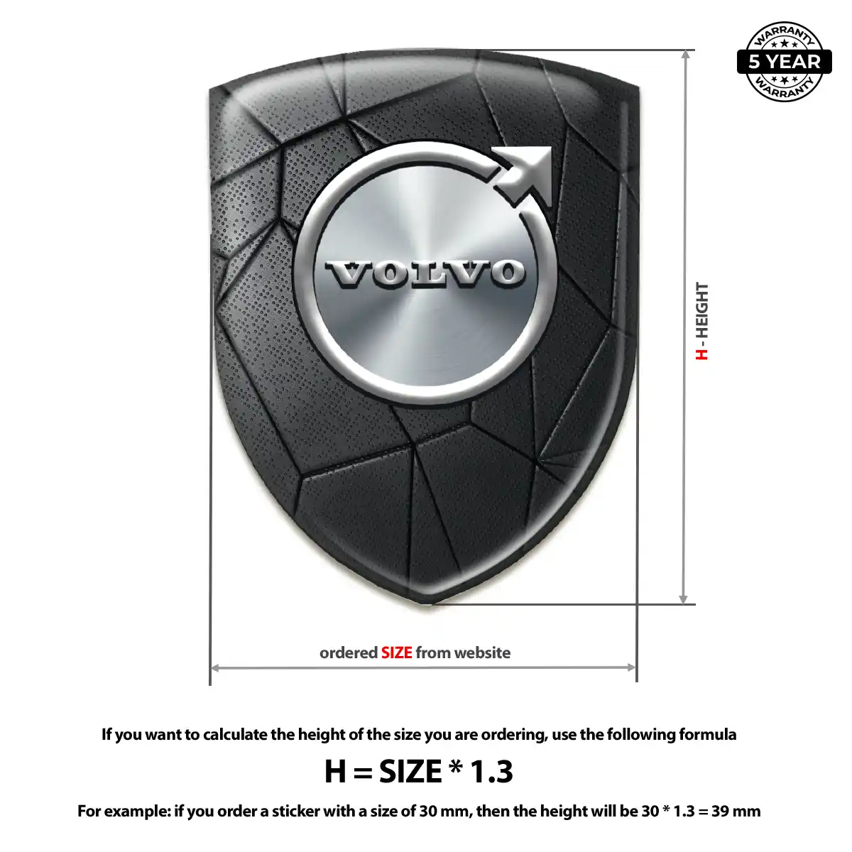 Volvo Domed Car Sticker Interior Elegance