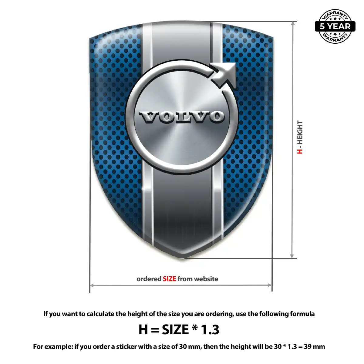 Volvo Domed Car Sticker Noble Edition