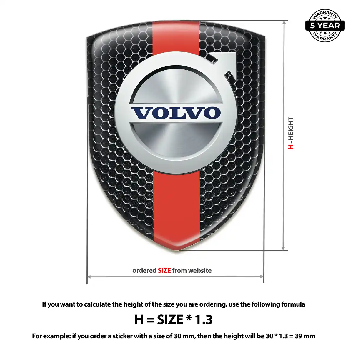 Volvo Domed Car Sticker Opulent Line