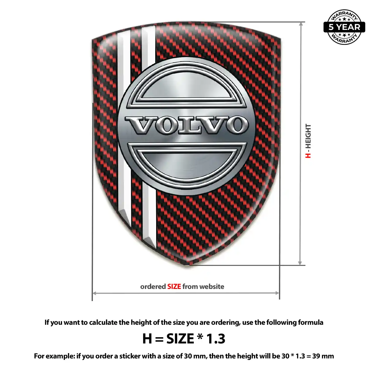Volvo Domed Car Sticker Outer Style