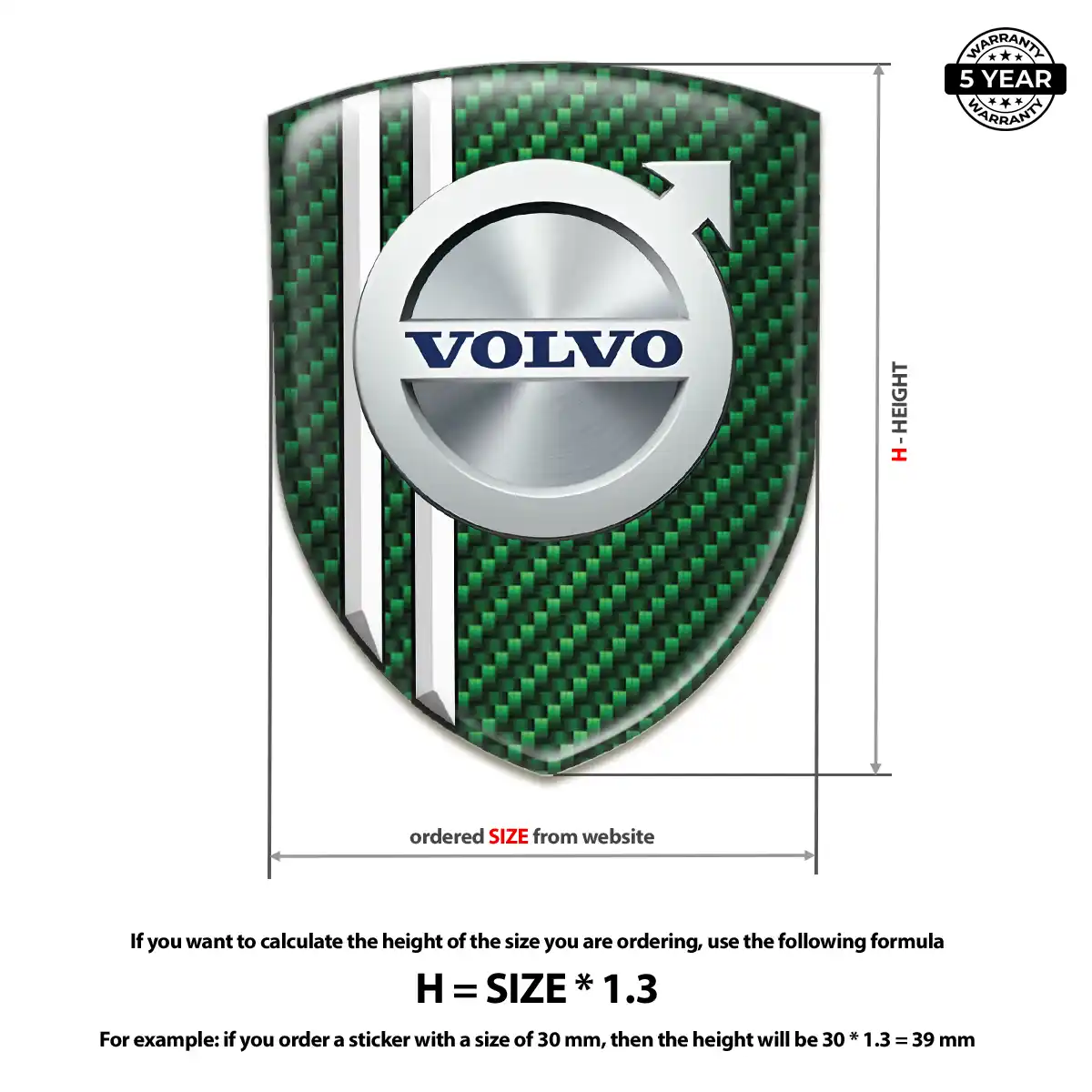 Volvo Domed Car Sticker Premium Dome