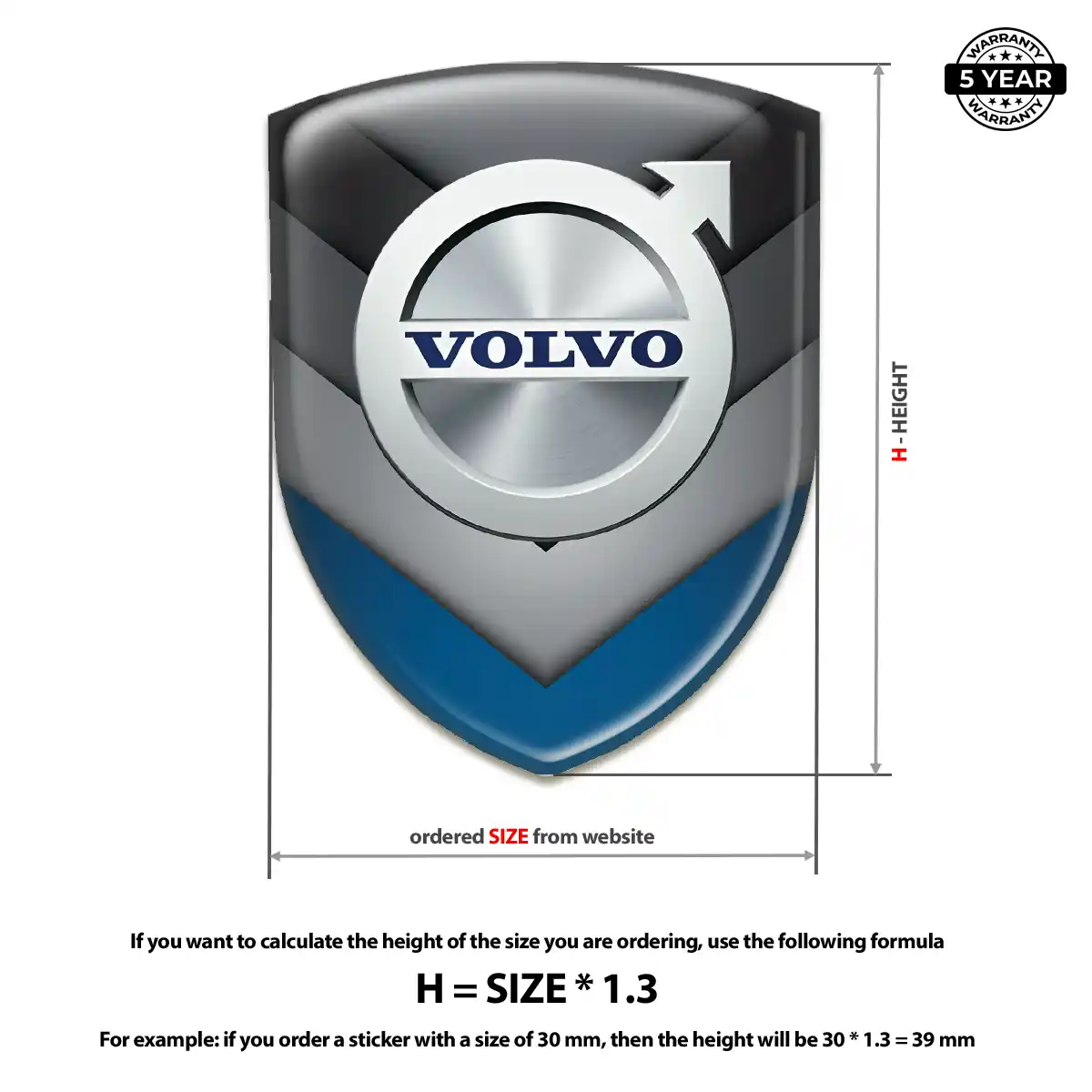 Volvo Domed Car Sticker Prestige Line