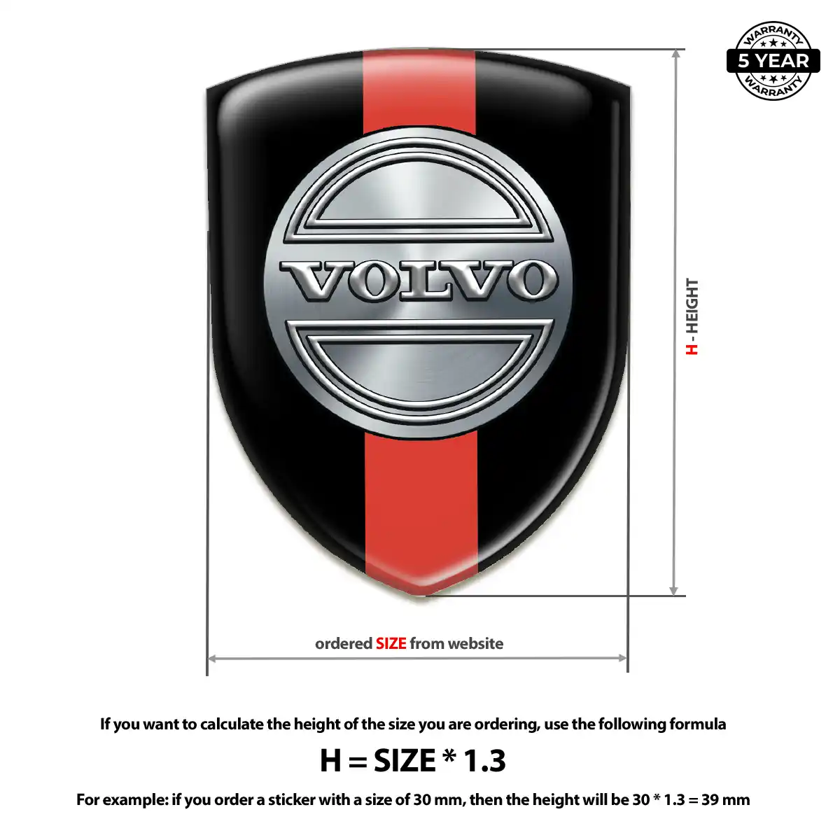 Volvo Domed Car Sticker Prime Quality