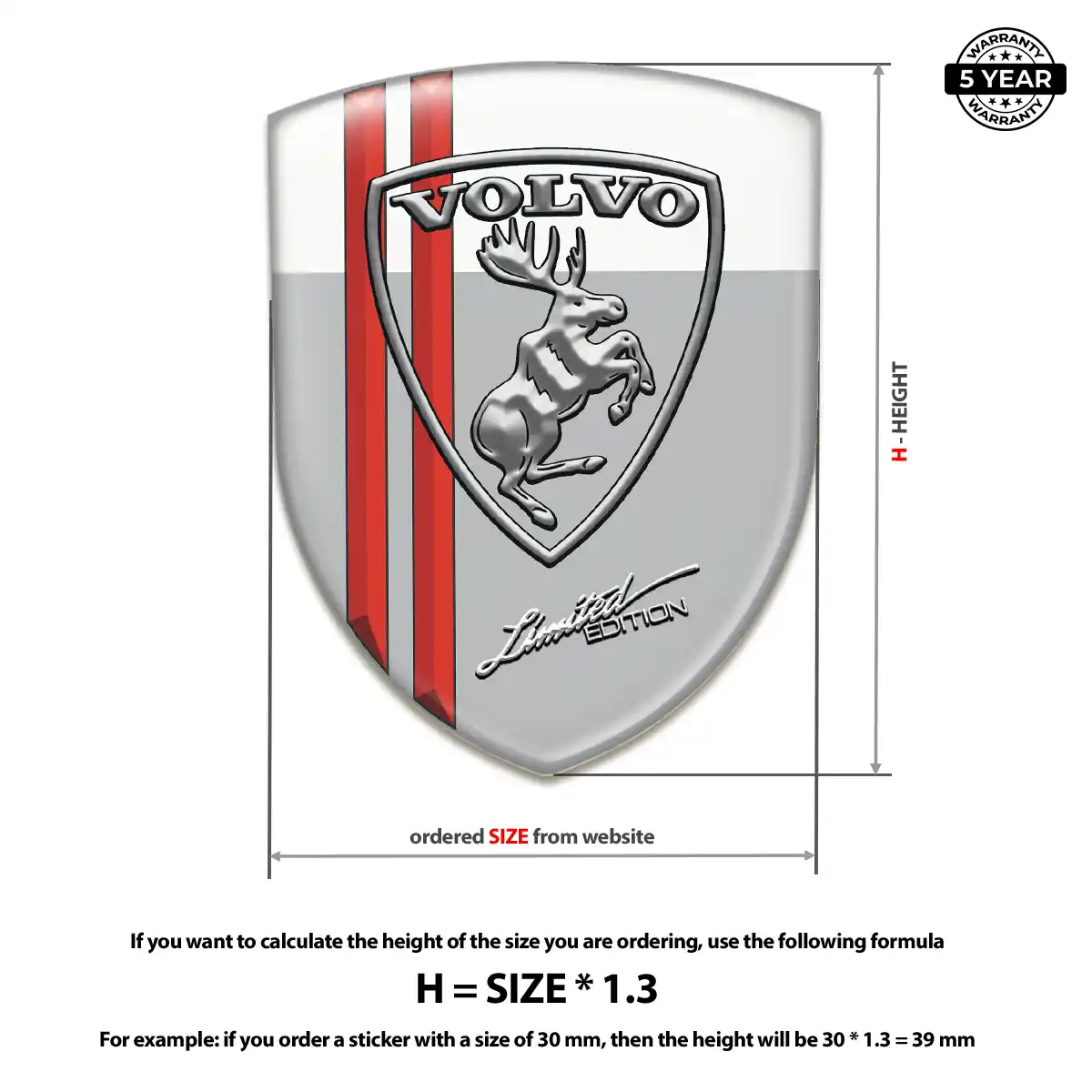 Volvo Domed Car Sticker Refined Design