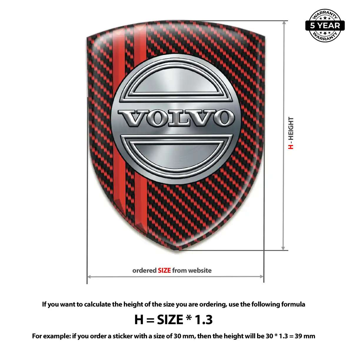 Volvo Domed Car Sticker Resin Elite