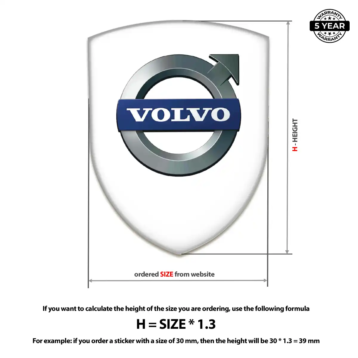 Volvo Domed Car Sticker Signature Grade