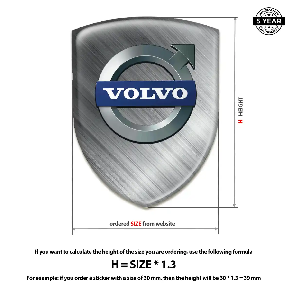 Volvo Domed Car Sticker Sleek Style