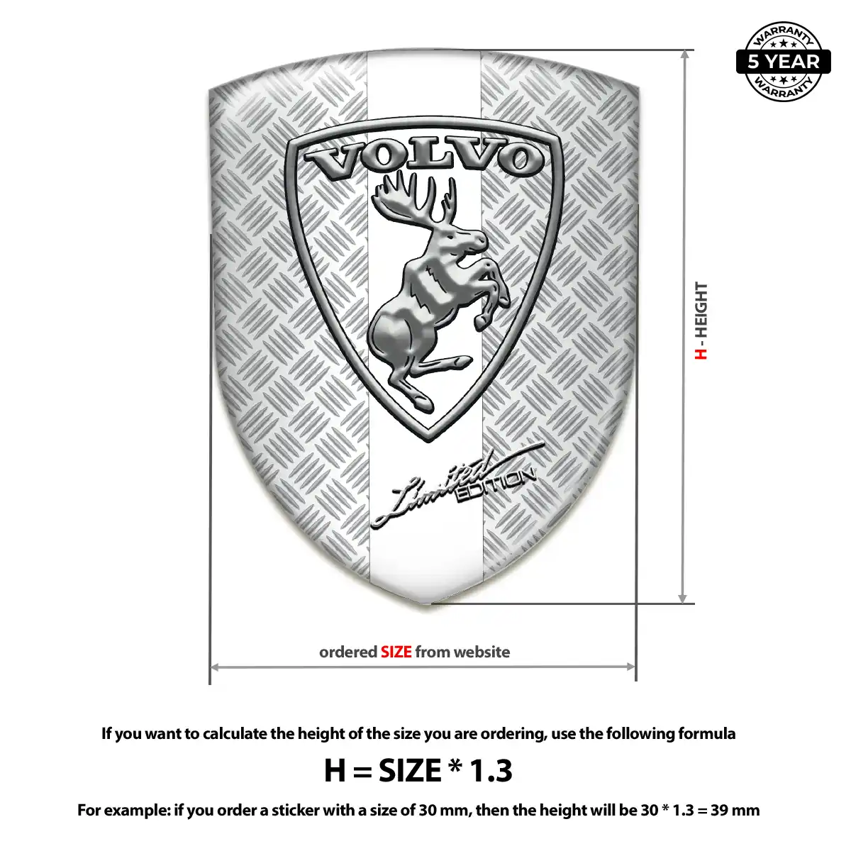 Volvo Domed Decal Cabin Style