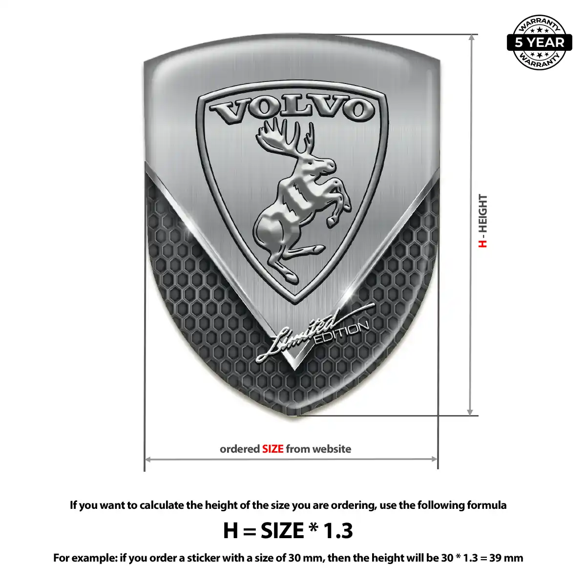 Volvo Domed Decal Deluxe Edition