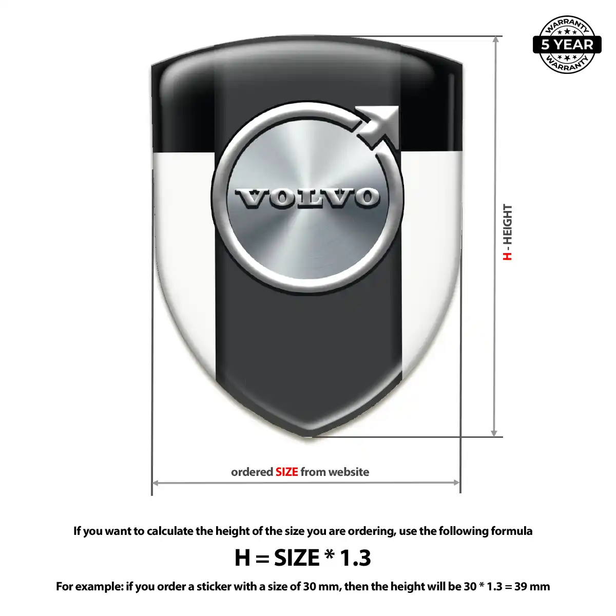 Volvo Domed Decal Elite Finish