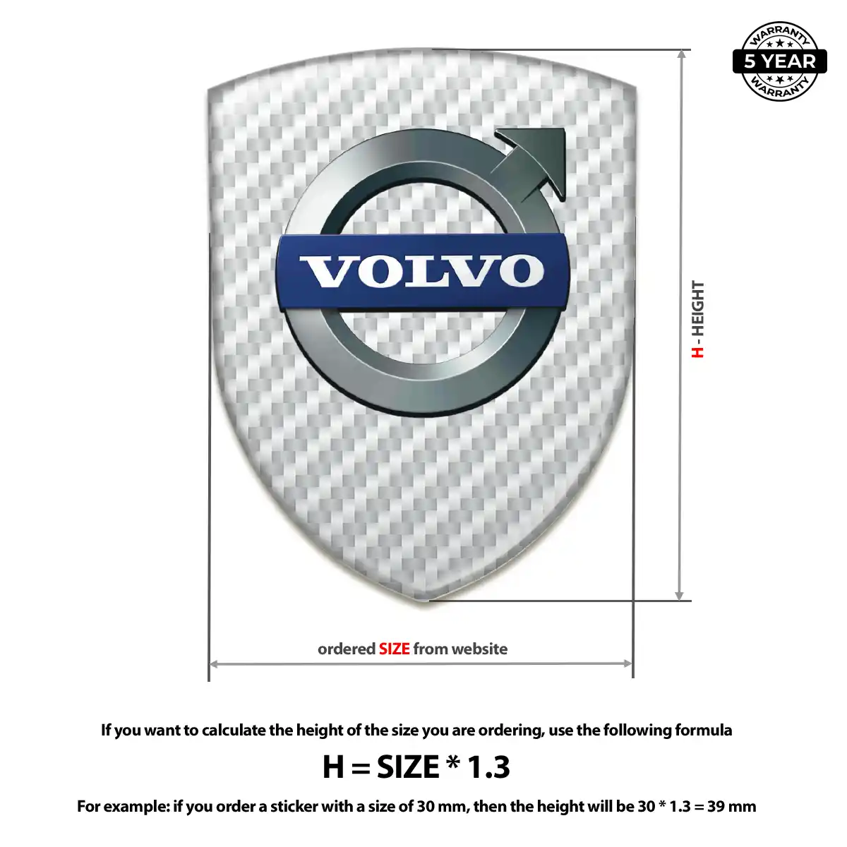 Volvo Domed Decal Exterior Luxe