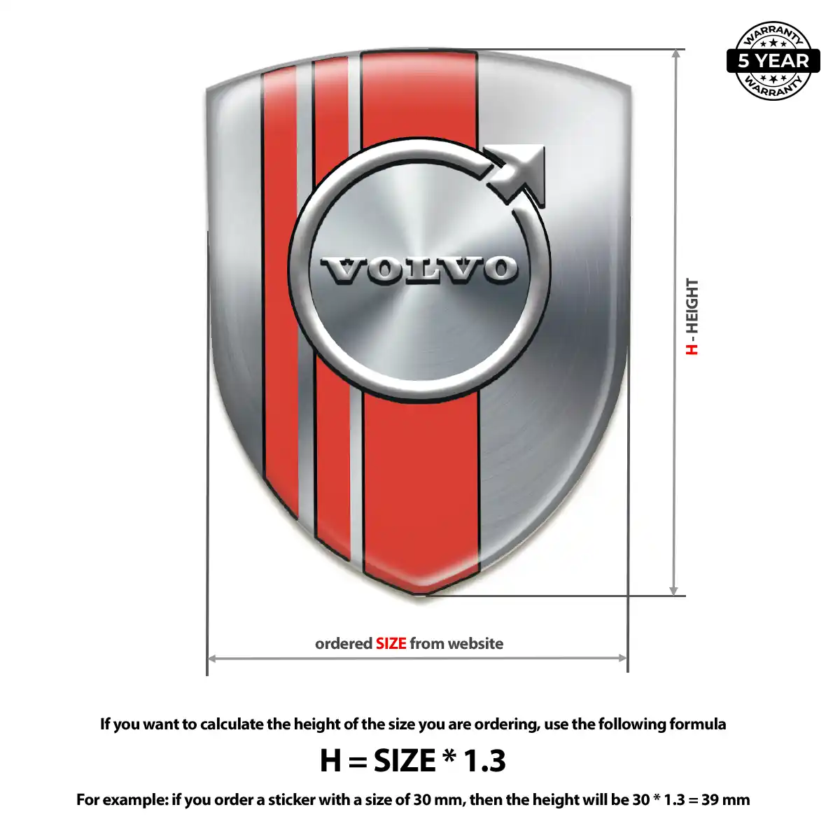 Volvo Domed Decal Interior Elegance