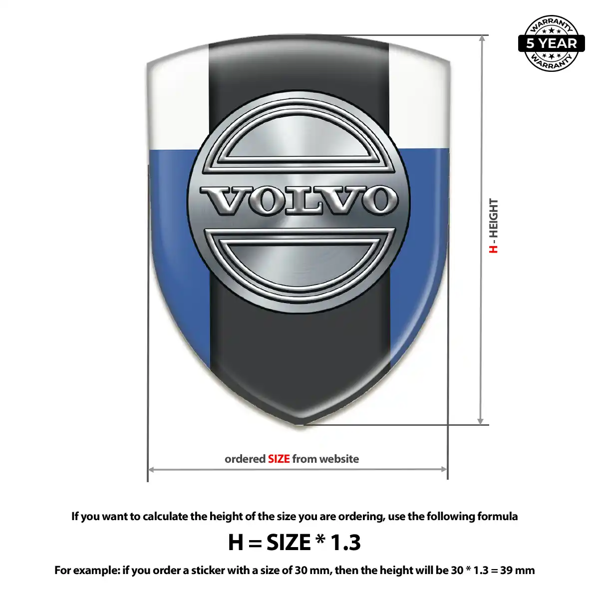Volvo Domed Decal Interior Luxe