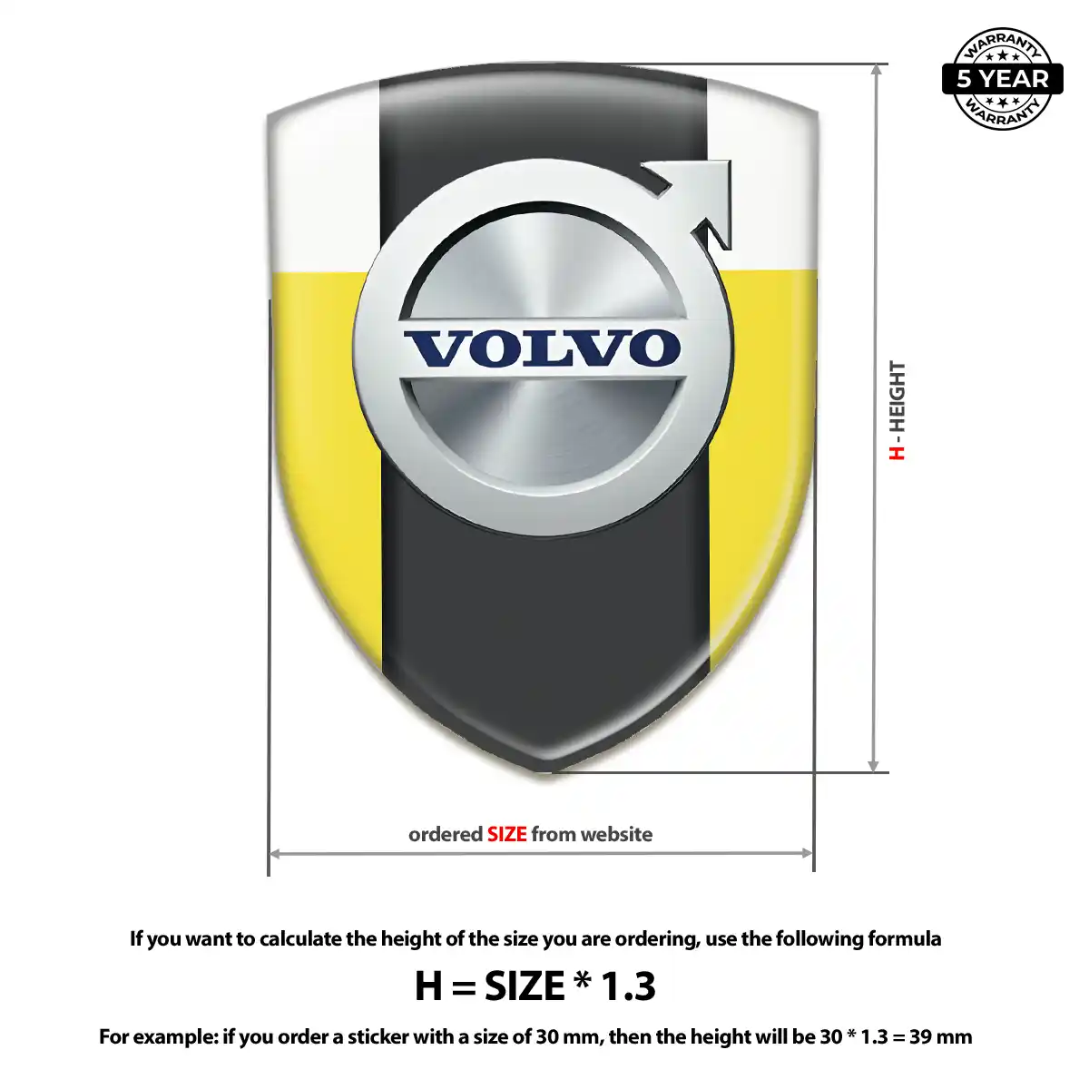 Volvo Domed Decal Outer Style