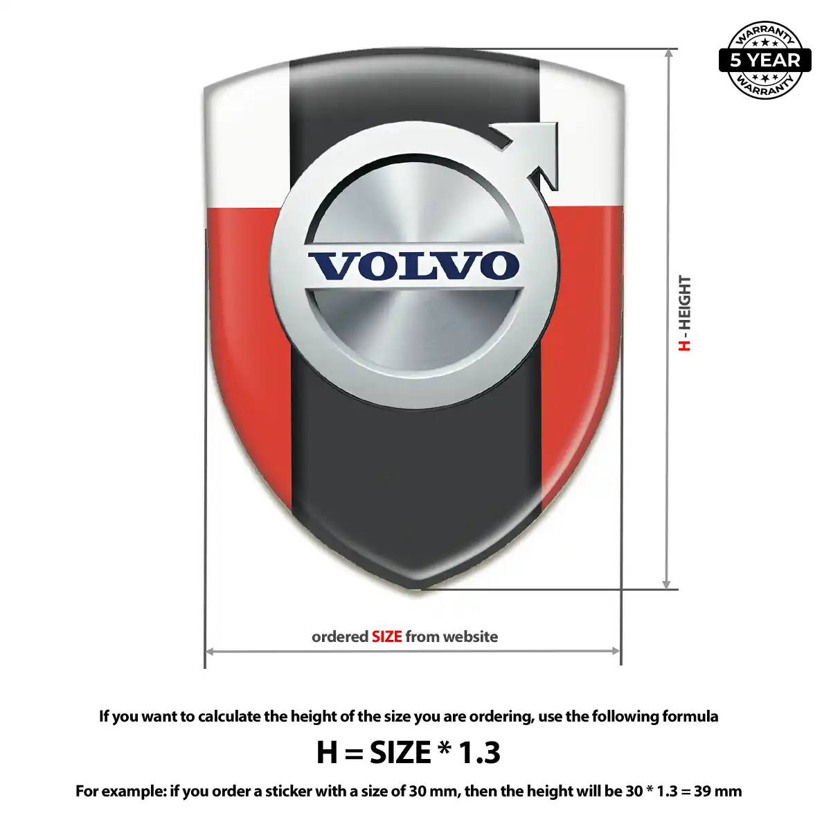 Volvo Domed Decal Premium Dome