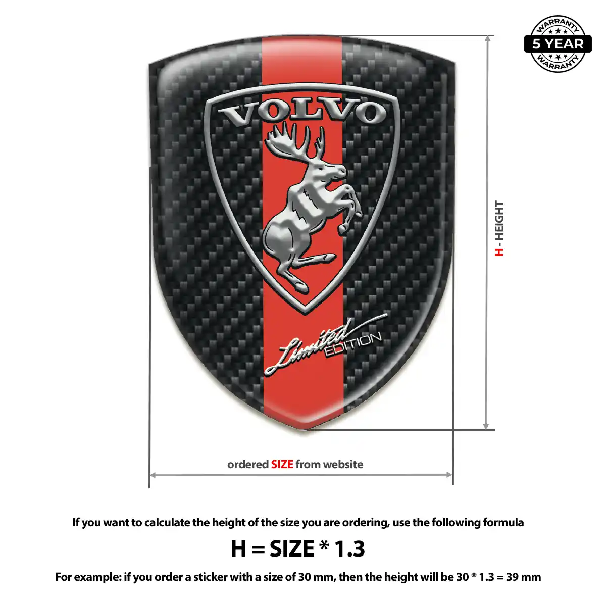 Volvo Domed Decal Prestige Line