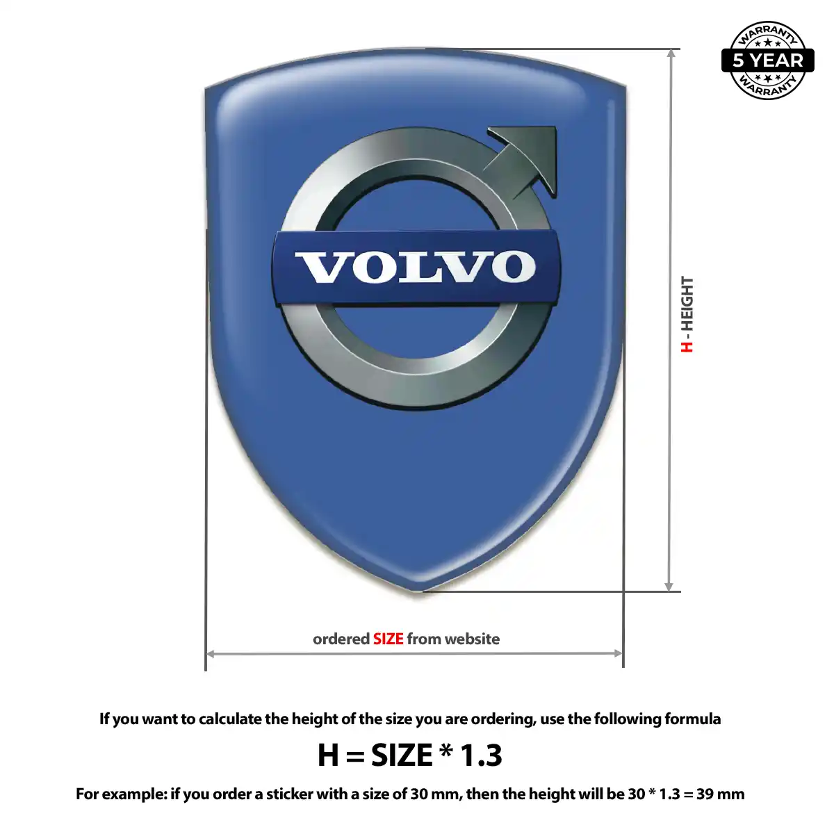 Volvo Domed Decal Prime Quality