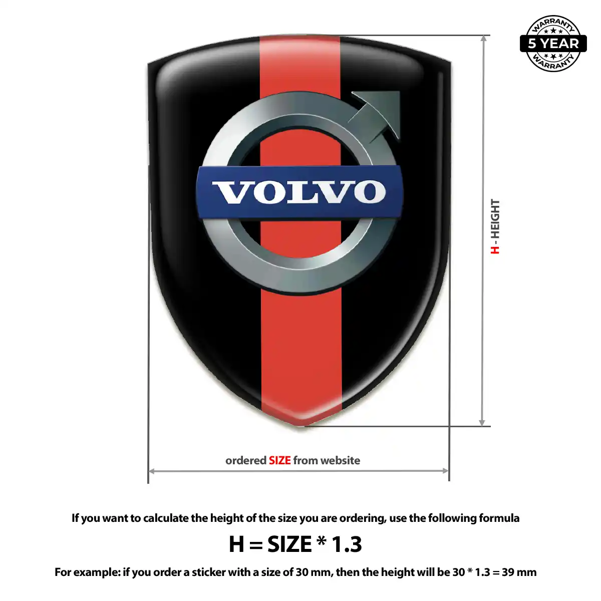 Volvo Domed Decal Refined Design