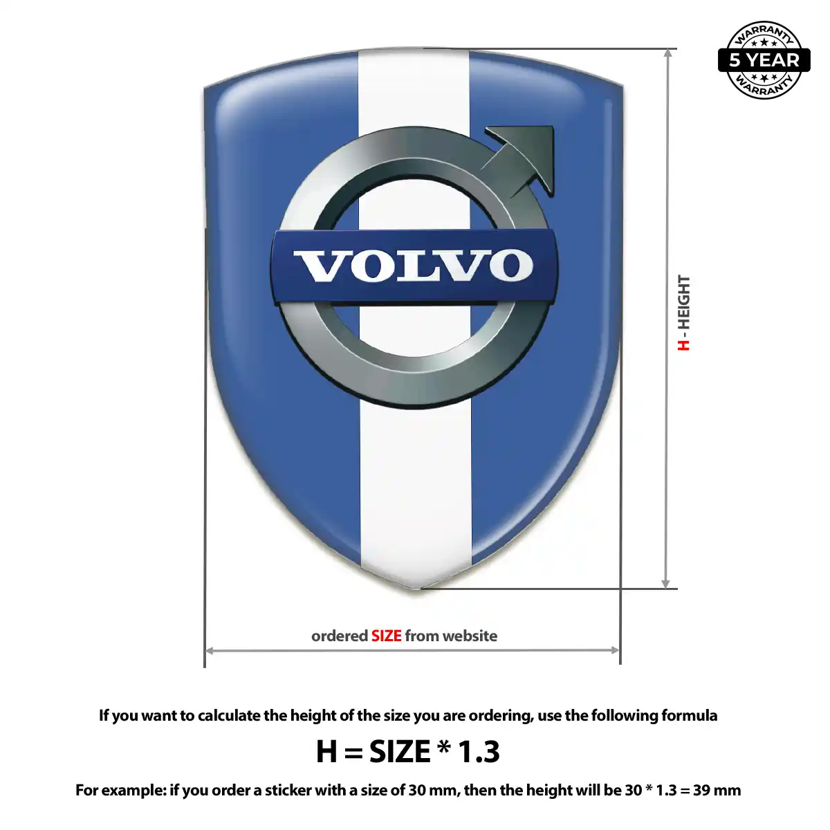 Volvo Domed Decal Resin Elite
