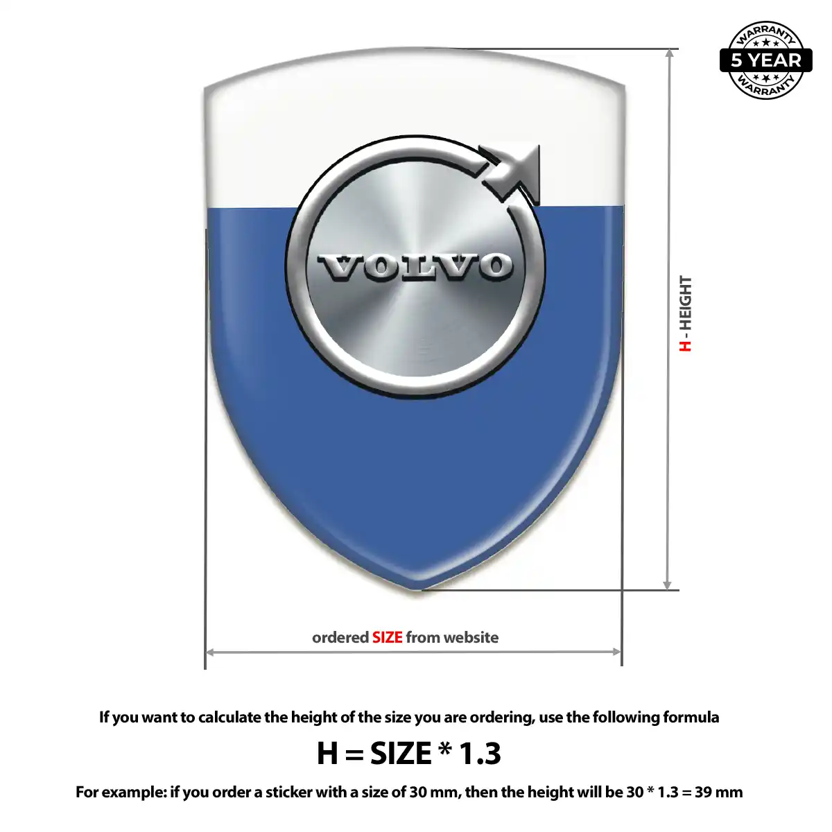 Volvo Domed Decal Resin Luxe