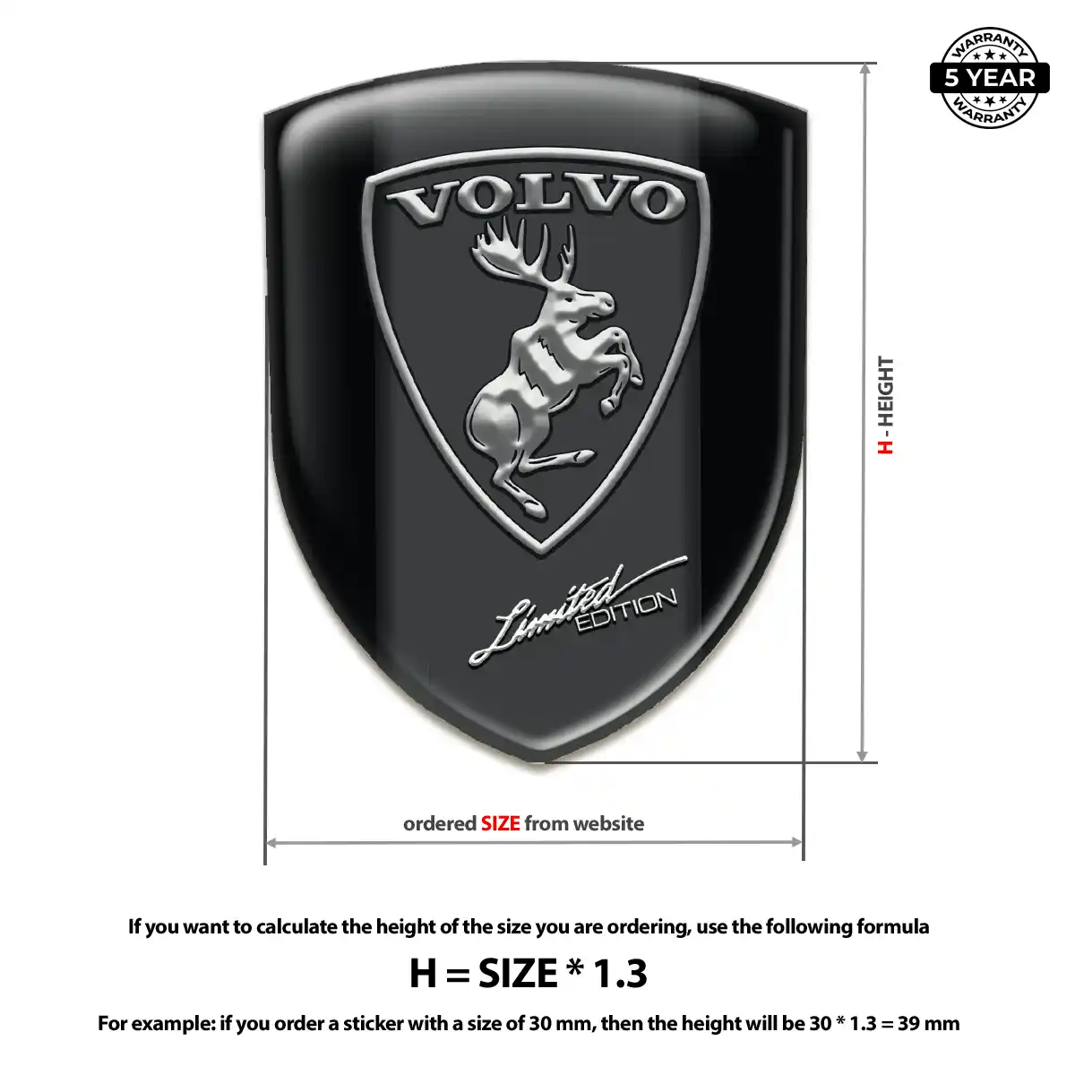 Volvo Domed Decal Sleek Style