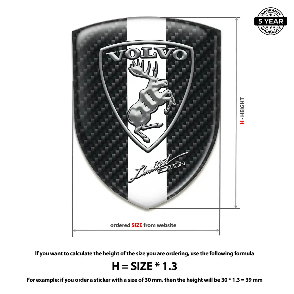 Volvo Domed Emblem Cabin Style