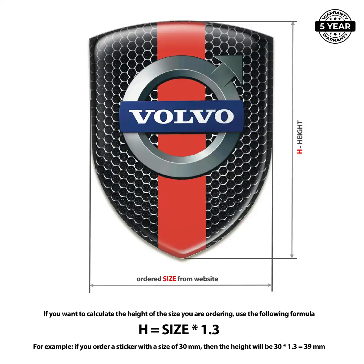 Volvo Domed Emblem Outer Style