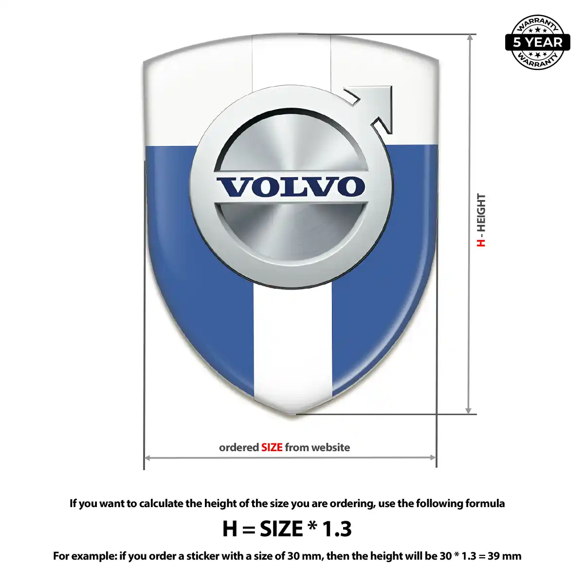 Volvo Domed Emblem Resin Luxe