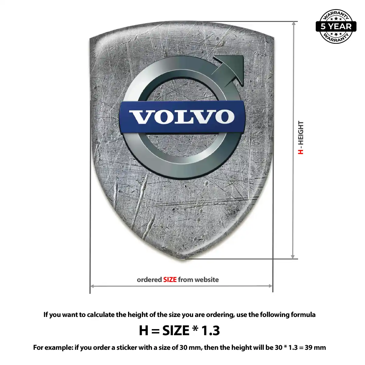 Volvo Domed Logo Decal Cabin Style