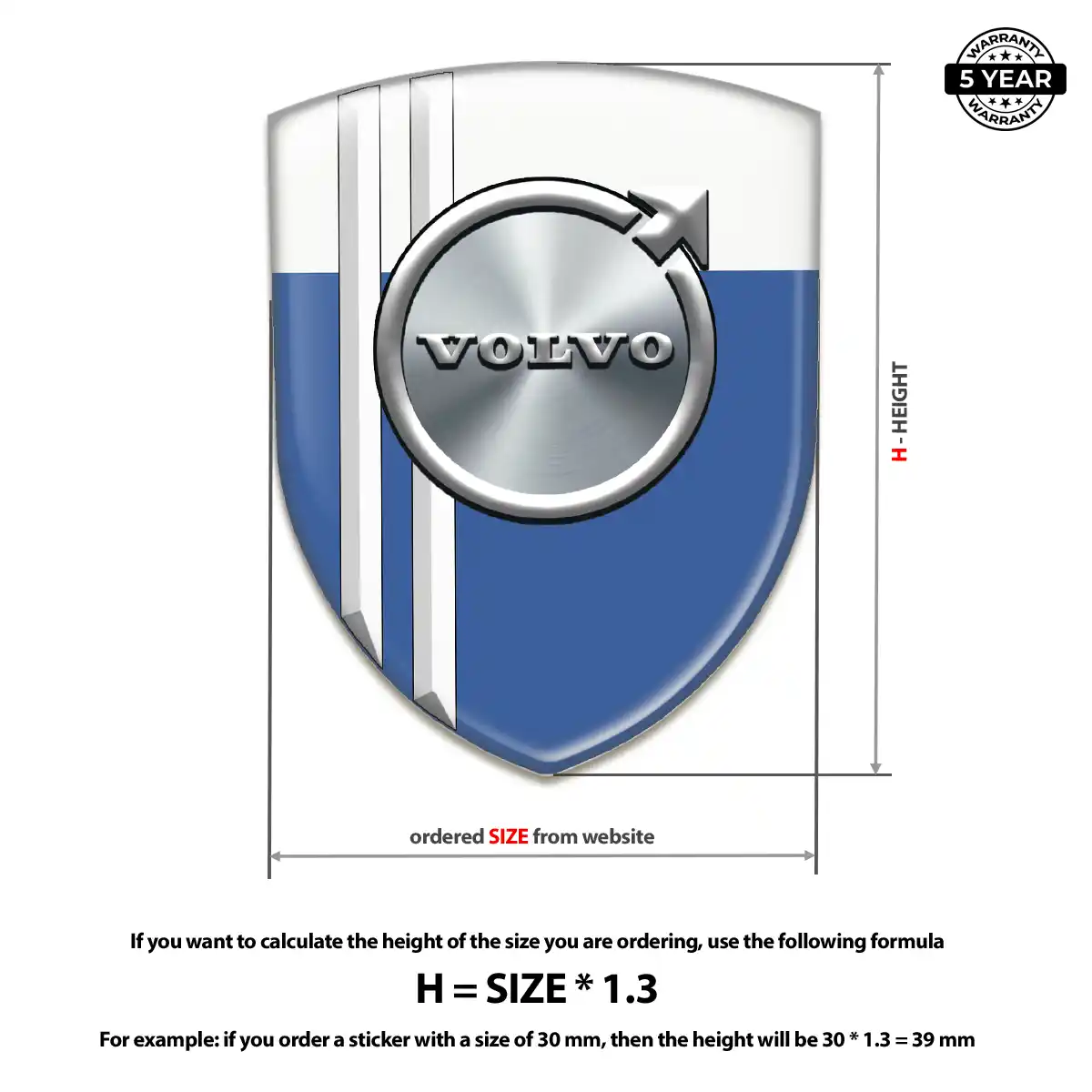 Volvo Domed Logo Decal Deluxe Edition