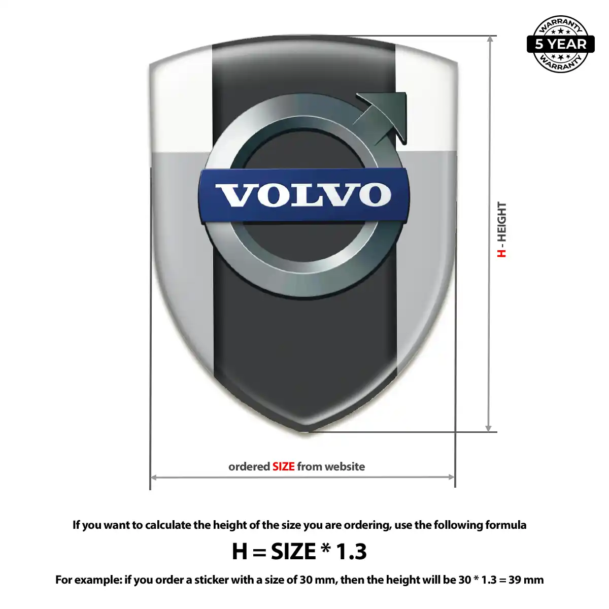 Volvo Domed Logo Decal Exterior Luxe