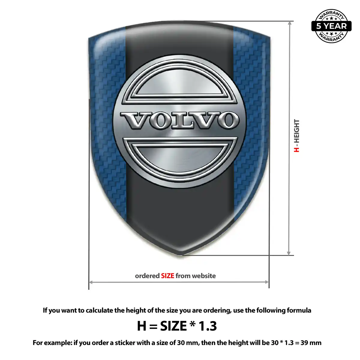 Volvo Domed Logo Decal Interior Elegance