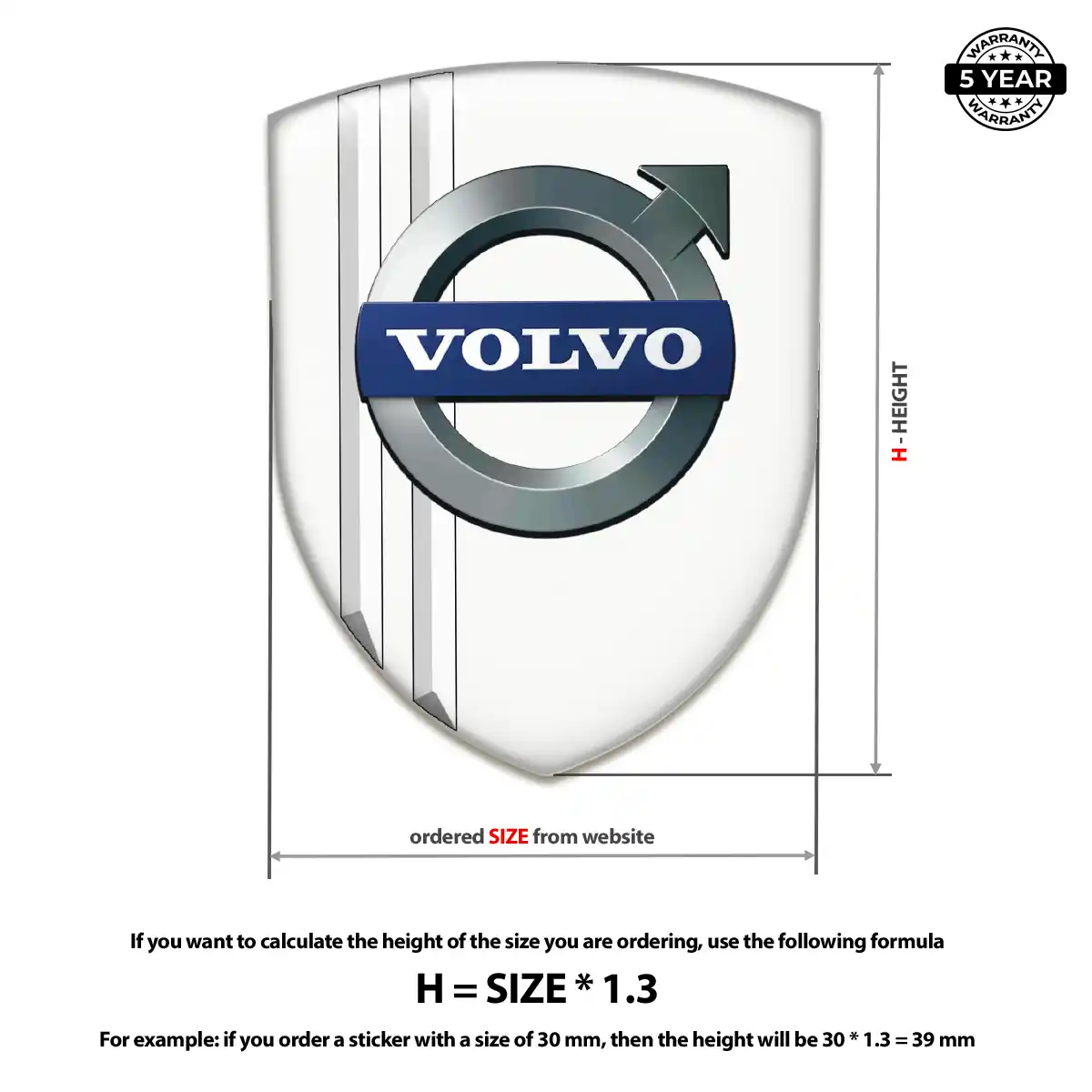 Volvo Domed Logo Decal Noble Edition