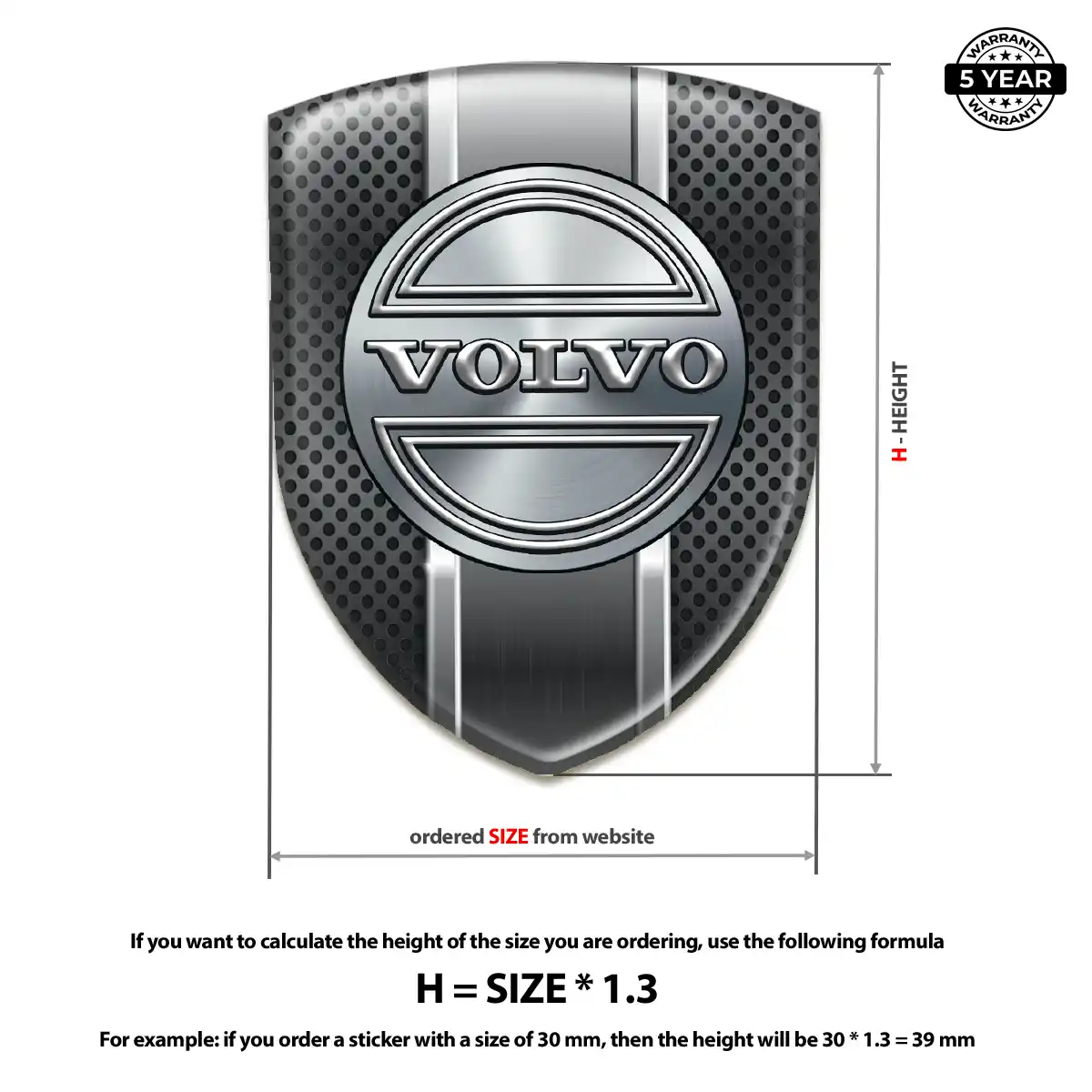 Volvo Domed Logo Decal Opulent Line
